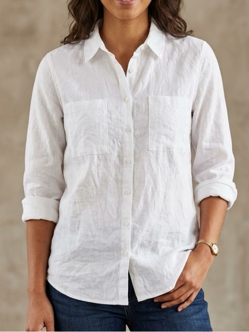 NWOT The Nu Vintage White Button Down Shirt Size Large